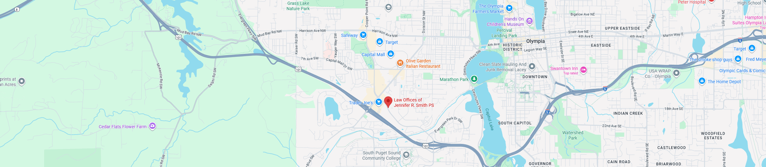 Regional map graphic for office location