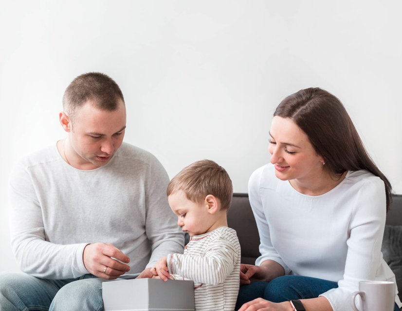 Parents supporting child during legal meeting